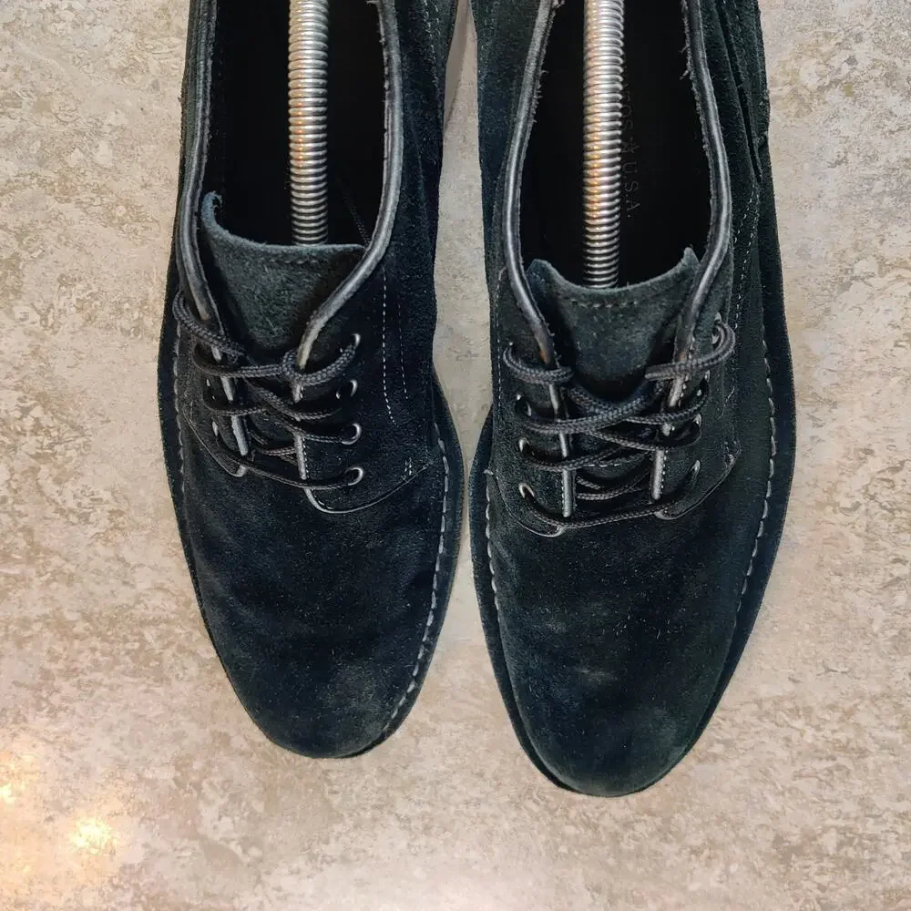 John Varvatos USA Lace-Up‎ Oxfords Shoes Men Size 10.5 M Black Suede *Read Desc.